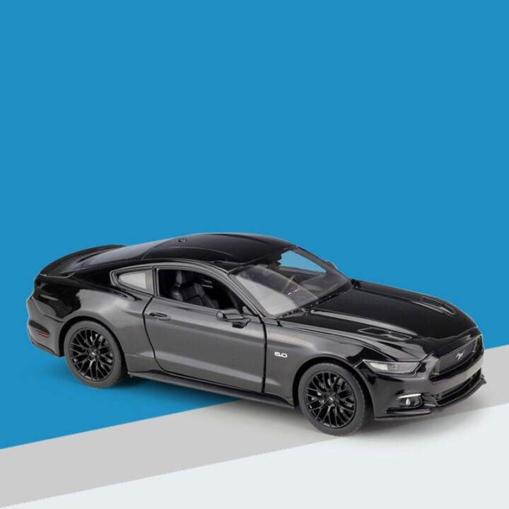 โมเดลรถยนต์กล้ามเนื้อแบบซูเปอร์คาร์แบบสองประตูฟอร์ดรุ่น-mustang-gt-สีดำหล่อของเล่นแบบชุดสะสมของขวัญ