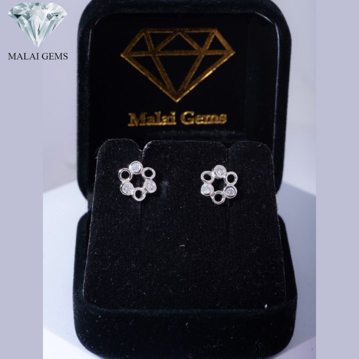 malai-gems-ต่างหูเพชร-เงินแท้-silver-925-เพชรสวิส-cz-เคลือบทองคำขาว-รุ่น-075-1ea79566-แถมกล่อง-ต่างหูcz-ต่างหูเงินแท้