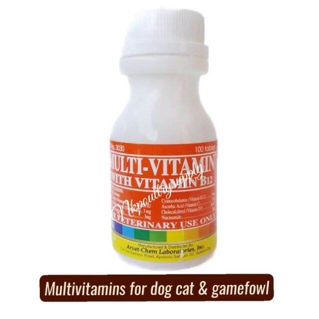 MultiVitamin w/vitamin B12 100 tablets for dogs cats and birds Lazada PH