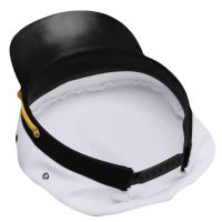 Adjustable Decorative White Hat Skipper Sailors Navy Captain Military Cap Adult Unisex Event &amp; Party Fancy Dress Supplies