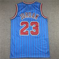 BULLS 23 retro casual sport basketball uniforms embroidered red BULLS jersey blue suit