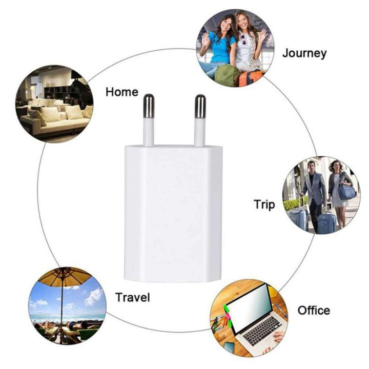 เครื่องชาร์จติดผนัง-usb-สำหรับเดินทาง5v-1a-อะแดปเตอร์-ac-การชาร์ทอย่างรวดเร็วสำหรับ-iphone-14-13-12-11-plus-x-xs-max-โทรศัพท์มือถือ5ชิ้น