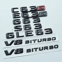 2015 Matte Black Letters C63 E63 G63 S63 GLE63 V8 Biturbo S Badge Emblem for Mercedes Benz AMG Coupe Car Side Trunk Logo Sticker