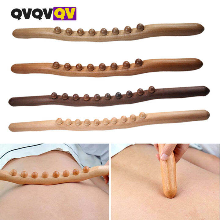 Wood Scraping Massage Stick, Natural Carbonized Body Massage SPA Tpy