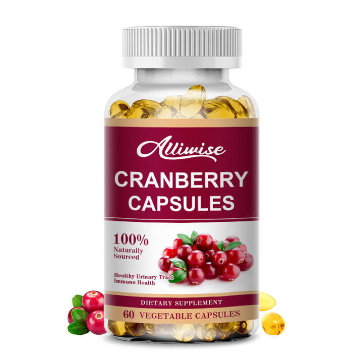 ALLIWISE Cranberry Capsule with VitaminC Supports Urinary & Immune