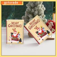 GOTORADE 5pcs Navidad Noel กล่องขนมสุขสันต์วันคริสต์มาส ของตกแต่งบ้าน ปาร์ตี้คริสต์มาสปีใหม่ บรรจุภัณฑ์ของขวัญ การ์ตูนลายการ์ตูน ของขวัญสำหรับเด็ก กล่องบรรจุรูปทรงหนังสือ ของตกแต่งงานปาร์ตี้