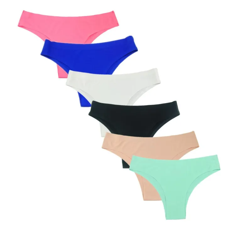 Set Of 6 Seamless Women Bikini Panties Brazilian Cute Beach Panties ...