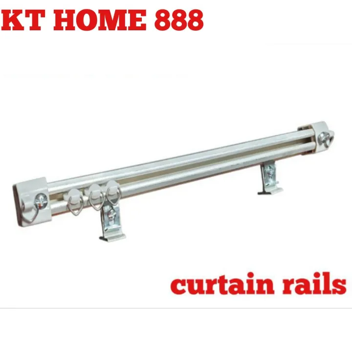 Single Set Besi Langsir Rod / Curtain Rail Single Wall Config Lazada