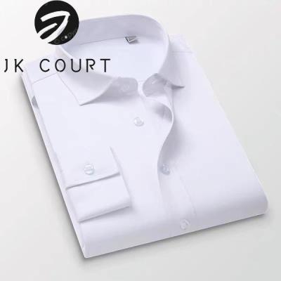 JK Court เสื้อเชิ้ตผู้ชายเสื้อลำลองและหล่อแขนยาวสีทึบด้านล่างสำหรับฤดูใบไม้ผลิและฤดูใบไม้ร่วง