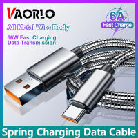 VAORLO สายชาร์จแบตโลหะสายชาร์จสามารถใส่ได้กับ iPhone Type-C 6A 66W,สายชาร์จข้อมูลขนาดเล็กแบบเร็วสายส่งชาร์จไฟได้ยาว1ม./1.5ม./2ม. สำหรับสมาร์ทโฟนทุกแบบ