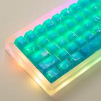 Cheer 130 Keys  Blind Keycaps Blue Glacier Transparent PC For Mx Switch Mechanical Keyboard 61 68 84 89 980 Layout TM680 Cheer