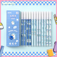 I Stationery ปากกาเจลลบได้ ลายการ์ตูนน่ารัก ปากกาสีน้ำเงิน 0.5 มม. 12 ชิ้น