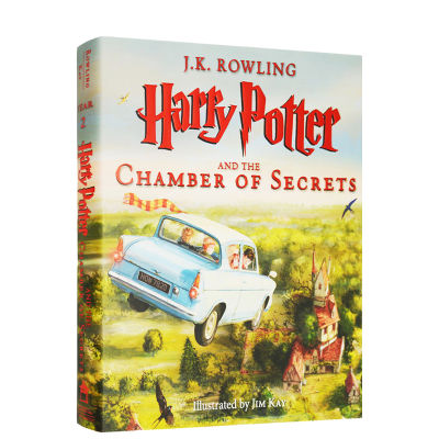 Painted version 2 original English Harry Potter and the chamber of Secrets hardcover collection illustration commemorative novel JK Rowling
