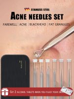 1/2/3pcs/Set Acne Needle Tool With Cap Blackhead Remover Cell Clip And Pimples Tweezer Black Point Comedon Puller Fat Particles