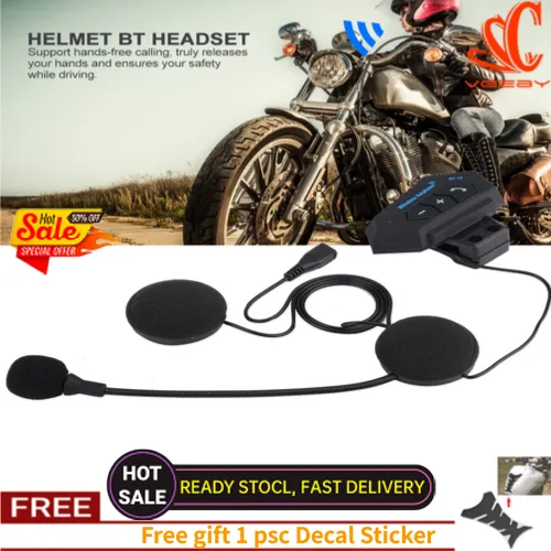 [Carmall] ชุดไมค์+หูฟัง ติดหมวกกันน็อค (1คู่) Support Handsfree