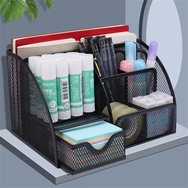 clips-box-for-office-use-school-stationery-storage-rack-metal-mesh-storage-holder-office-desk-organizer-square-container-organizer