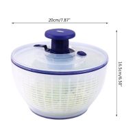 Manual Salad Spin Device Fruits Lettuce Vegetables Dryer Basket Colander Food Prep Quick Drying Drainer Draining Bowl Kitchen