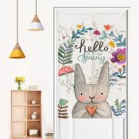 Fashion 2023 Gordens Nordic rabbit door funny animal cardboard curtain separate room toilet curtain place stay hanging door