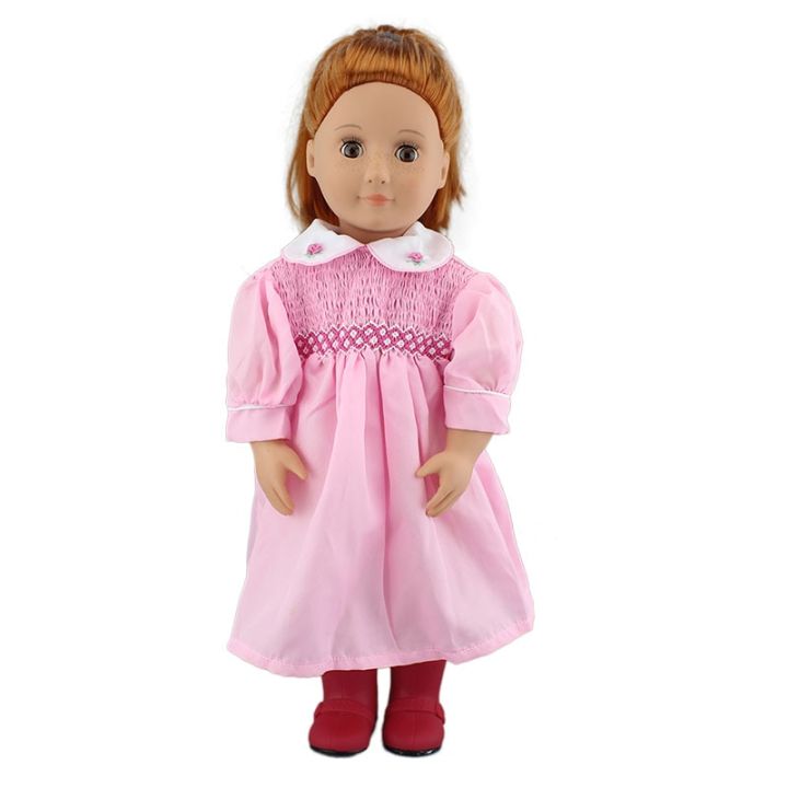 dress-model-baru-fir-สำหรับตุ๊กตาเด็กผู้หญิง18นิ้วเสื้อผ้าตุ๊กตาอเมริกัน46ซม