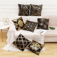 Geometric Super Soft Short Plush Gilded Pillowcases 45*45cm Home Decoration Sofa Livingroom Pillow Cushion Cover Kussensloop