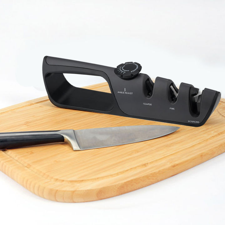 4-in-1 Kitchen Knife Accessories: 3-Stage Knife Sharpener Helps Repair,  Restore.