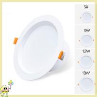 ไฟ Led กลมสีขาว-เงิน GOKZOKU 5W 7W 9W โคมไฟติดเพดานไฟดาวน์ไลท์ Led ดาวน์ไลท์ที่สปอตไลต์