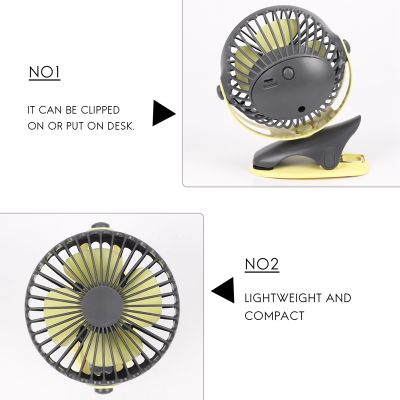 4000Mah Portable Cooling Mini Usb Fan 4 Speeds 360 Degree All-Round Rotation Rechargeable Air Fan Usb Charging Desktop Clip FanTH