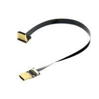 ✔☇❆ NGFF 20cm FPV HDMI Male to 90 Degree Down Angled HDMI Male HDTV FPC Flat Cable for Multicopter Aerial