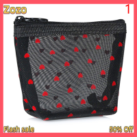 Zozo ✨Ready Stock✨ กระเป๋าเครื่องสำอางสำหรับเดินทางมีซิปกระเป๋าจัดระเบียบเครื่องสำอางตาข่ายโปร่งใส