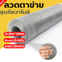 [ยกม้วน30m]ตา1นิ้ว 3/4 นิ้ว ลวด1mm/2mm ลวดตาข่ายสี่เหลี่ยมชุบกัลวาไนซ์ ตาข่ายเหล็กล้อมไก่ ตะแกรงกรงนก ตะข่ายปูผนัง Electroplated welded wire mesh