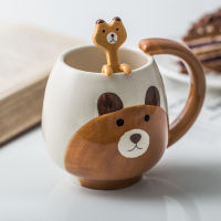 Cute Children Breakfast Mugs 450ml Panda Bear Frog Shaped Cups Ceramic Coffee Cups Office Water Juice Cup Kitchen Drinkware