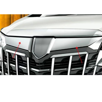 อะไหล่รถยนต์สำหรับ Toyota Alphard Vellfire AH30 2019 2020รถโครเมียมเอบีเอสกรอบกระจังหน้ารถเครื่องยนต์ด้านหน้ากลางบนอุปกรณ์เสริมตัวคลุม Grille Trim 87Tixgportz