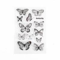 +【】 Vintage Plant Butterfly Number Silicone Vintage Clear Stamps For Card DIY Scrapbook