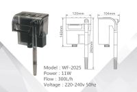 ตัวกรองภายนอกปลาเล็กติดผนังตัวกรองกรองตู้ปลาหมุนเวียนน้ำตก