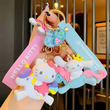 Cute Great Gifts Bag Charm Spaceman Backpack Pendant Couple Keychain  Cartoon Key Holder Car Key charms Astronaut Pig Doll Keychain BLUE