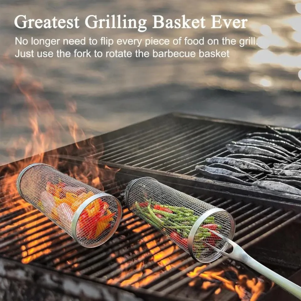 1pc,Sausage Grilling Basket,Metal Mesh Rack Baskets Grill Rack