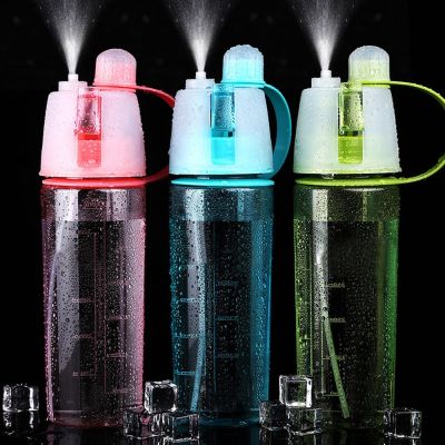 【jw】☽❡△  New Bottle with Sprayer Cup 600ml Capacity Climbing Cycling Gym
