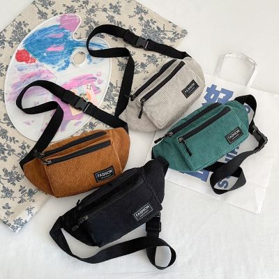 Corduroy Women  39;s Waist Bag Small Canvas Ladies Shoulder Crossbody Bags for Women 2023 Fanny Pack Fashion Phone Female Chest Bag 【MAY】