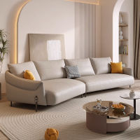 Dipp Italian light luxury leather sofa first layer cowhide modern simple living room special-shaped corner leather sofa combination