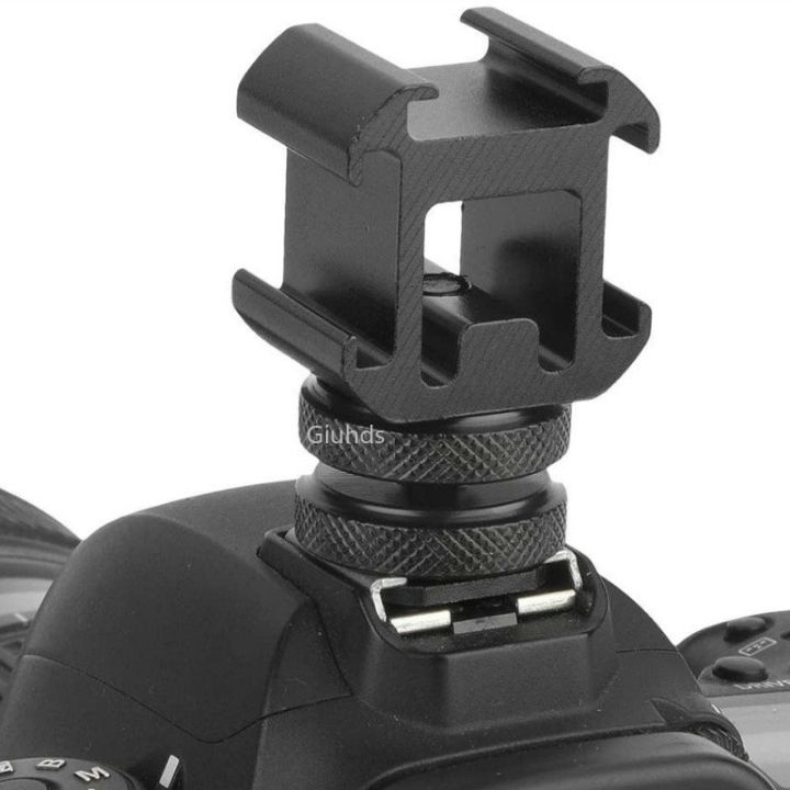 aluminium-camera-hot-shoe-mount-adapter-video-triple-cold-shoe-bracket-lights-for-led-monitors-microphones-studio-flash-video