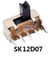 สวิทช์ เลื่อน Slide switch Toggle switch 3 ขา ขนาด 4.3x8.6mm #สวิทช์เลื่อน(3ขา,SK12D07) (1 ตัว)