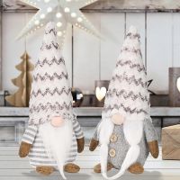 【CW】 Christmas Gnomes Plush Doll Standing Faceless Table Decorations Winter Swedish Tomte Nisse Scandinavian
