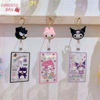 เคสพอร์ทัลนักเรียนลายแมวเครดิตไอดีการ์ดไลน์เบลล์ที่ใส่บัตรการ์ตูนสุนัข Cinnamoroll เคสบัตรคุโรมิคลิปติดบัตร Sampul Kartu บัตรการ์ตูน