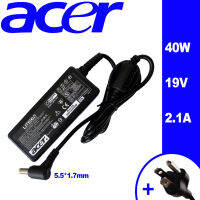 ACER อะแดปเตอร์ 40W 19V 2.1A 5.5x1.7mm เข้ากันได้กับ aspire one 531H, 532H 721