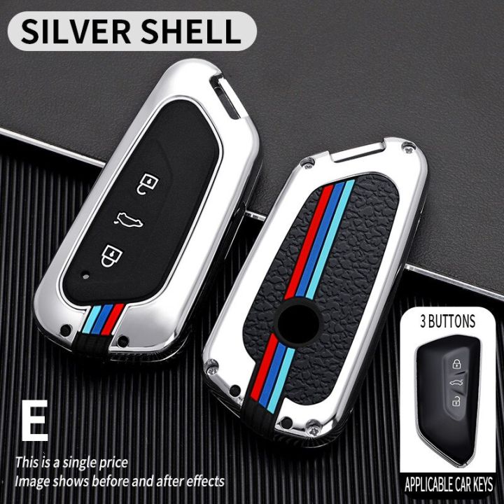 for-vw-key-fob-cover-case-metal-shell-smart-key-holder-compatible-for-volkswagen-vw-golf-8-mk8-skoda-octavia-seat-leon-ateca-tarraco-2020-2021-3-buttons-silver-grey