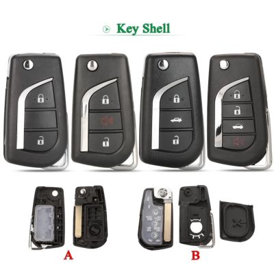 ✉ jingyuqin 2/3/4 Buttons Flip Folding Smart Car Key Shell Case For Toyota Corolla 2017 RAV4 Before 2013 Toy43 Toy48 VA2 Blade