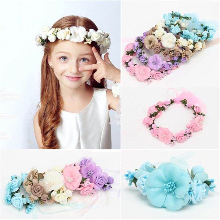 MAXG Girls Beach Wreath Hair Accessories Handmade Wedding Garland Bride