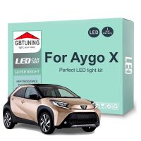 หีบฝาทรงโค้งรถ Canbus 8ชิ้นชุดคิทสำหรับรถโตโยต้าหลอดไฟในร่มรถ Aygo X 2022 2023รถป้ายทะเบียนรถไม่มีข้อผิดพลาดโคมไฟ LED ภายในรถ