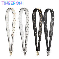 TINBERON สายคล้องกระเป๋าสำหรับหนังแท้ปรับกว้าง C Rossbody สายแฟชั่นโลหะ Rivets กระเป๋าอุปกรณ์เสริมเข็มขัดสายรัดไหล่