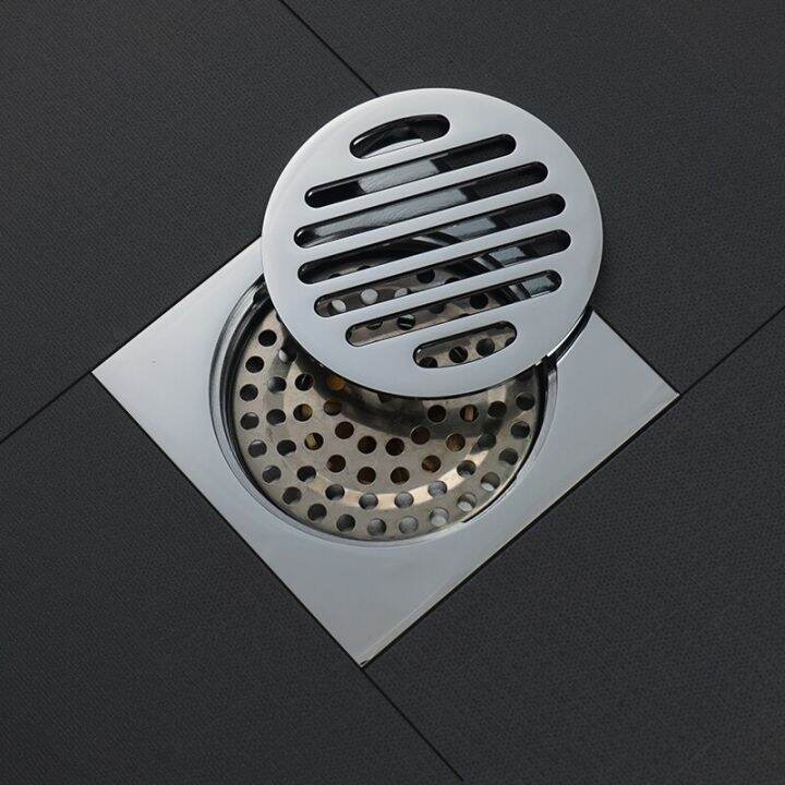 brass-shower-drain-black-gold-bathroom-square-floor-drainer-trap-waste-grate-round-cover-anti-odor-hair-strainer-floor-drain-by-hs2023